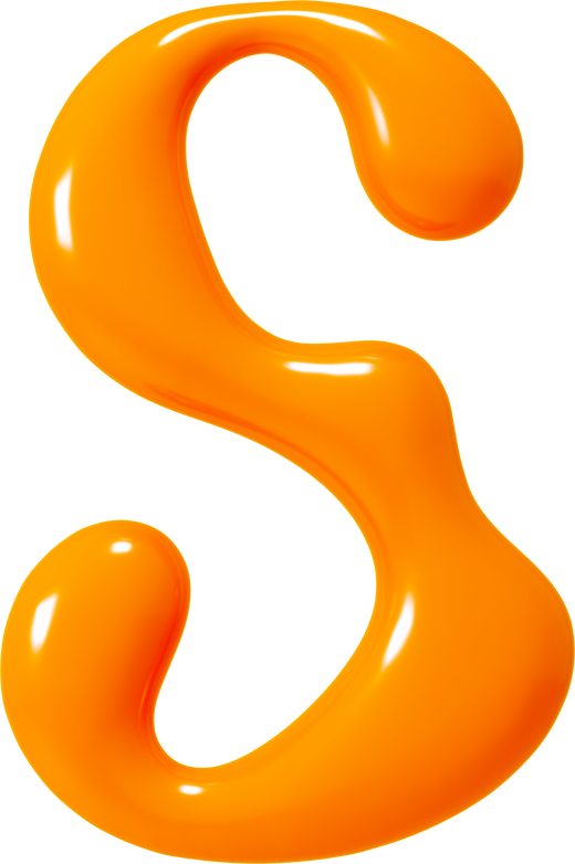Orange Liquid Letter S