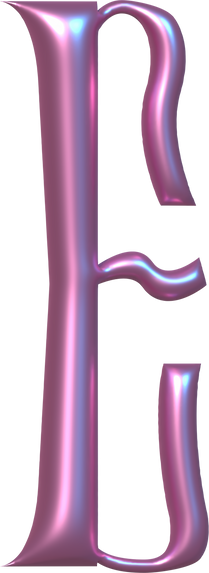 3D Pink Chrome Y2K Alphabet E