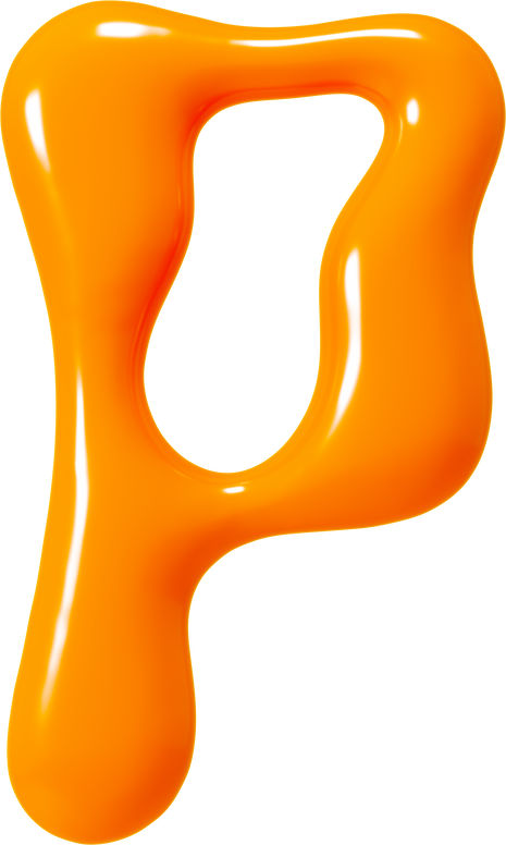 Orange Liquid Letter P
