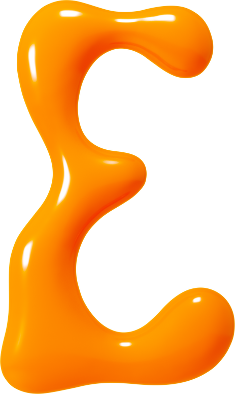 3d Orange Liquid Letter E