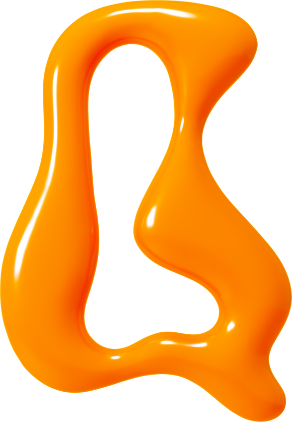 Orange Liquid Letter Q