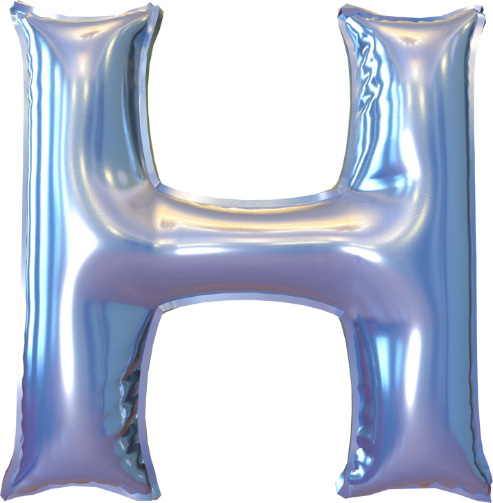 Inflatable symbol. letter h