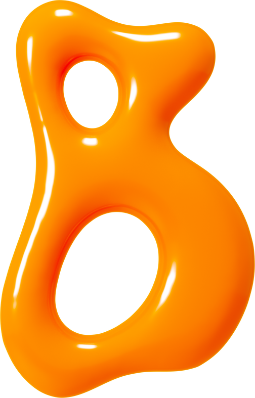 3d Orange Liquid Letter B