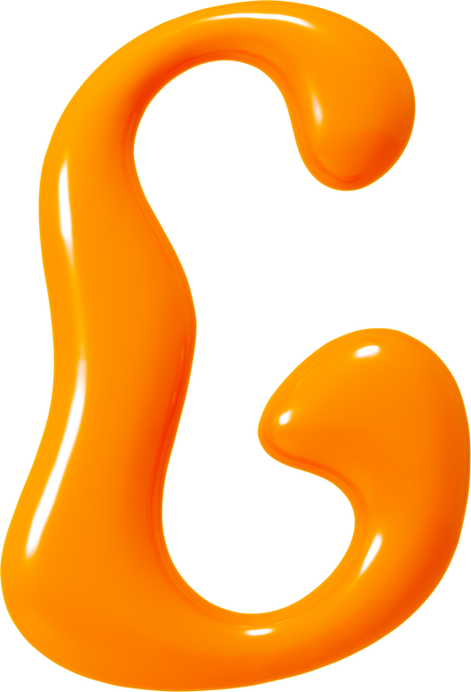 Orange Liquid Letter G