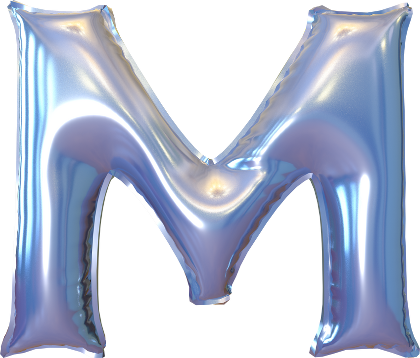 Inflatable symbol. letter m