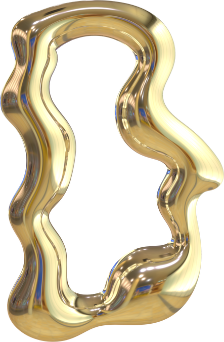3D Gold Chrome Letter D